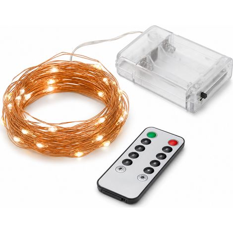 2 m Copper LED String Lights 20 Battery-Powered Warm White Lamps (1/5)