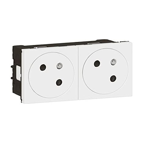 Legrand 077142L Toma de corriente Doble 2P+T Mosaic Link conexión lateral 4mod. (1/3)