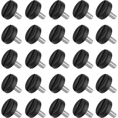 (noir) 25pcs base de meubles réglable, M6 x 20mm pieds de meubles réglables, vis de réglage vis de réglage pieds de nivellement, pieds réglables avec écrou d'impact, pour chaises, tables, canapés