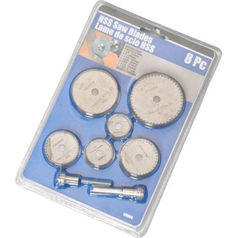 Sägeblätter für die Holzbearbeitung, Set mit 8 HSS-Blättern, universell für Handbohrmaschinen und elektrische Schleifmaschinen.