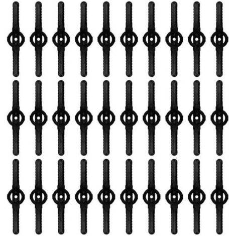 30 pcs lames de rechange en plastique, lames de coupe-bordures, lames de tondeuse, accessoires de tondeuse, lames de rechange pour coupe-bordures sans fil - (noir) (1/5)