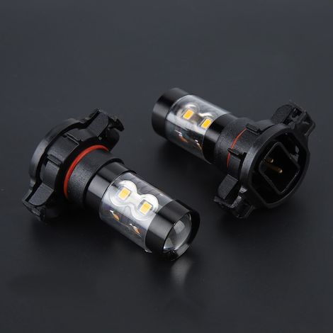 Paire de 2 ampoules LED 50W 3000K jaune anti-brouillard, phares de route pour voiture, kit éclairage auto (1/5)