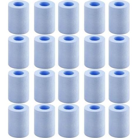 20 Filtres de Rechange en Coton PP Bleus pour Purificateur d'Eau de Robinet de Salle de Bain (1/5)