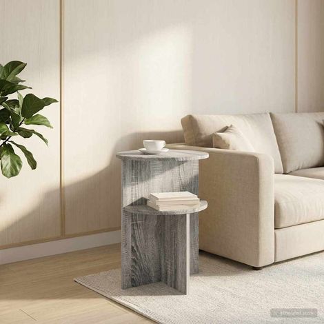 Mesa lateral Gris Ø 39,5 x 55 cm Madera de Ingeniería