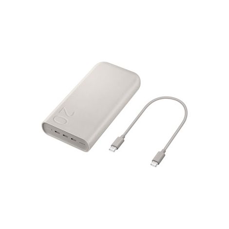 Samsung – Batterie portable 20000 mAh – Recharge rapide Power Delivery 3.0 – 3 ports USB Type-C – Matériaux recyclés certifiés UL – Beige (1/6)
