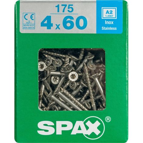 Spax Universalschrauben 4.0 x 60 mm TX 20 - 175 Stück Edelstahl Spanplattenschrauben & Holzbauschrauben (1/2)