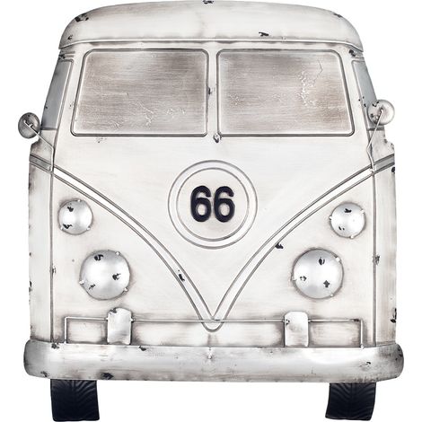 Signes Grimalt Appliquer un mur d'ornement en métal Mur Adorno Van Route 66 Plaques en métal blanc 4x57x62cm 28865 (1/2)