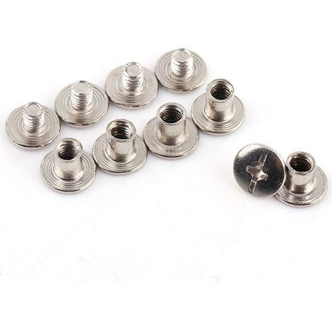 200 vis Chicago nickelées pour reliure, rivets à clous, albums photo et maroquinerie, M5 x 6 mm (1/5)