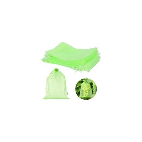 70 Pcs Sac de Protection de Raisin, Sacs Organza avec Cordon, Sac Protection Fruits, Sachet Protection Raisin Organza réutilisable, pour Protéger Contre Les Guêpes, Oiseaux (Vert 70 Pièces) (1/5)