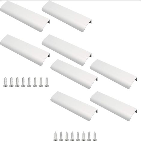 Tirador oculto de aluminio (15 x 4 cm), paquete de 8 tiradores invisibles de aleación de aluminio para muebles de cocina, sala de estar (1/5)