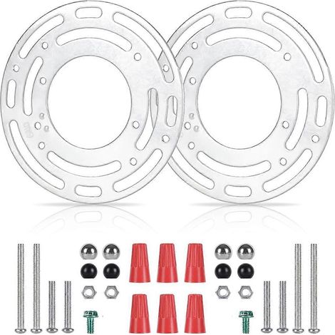 Lot de 2 supports de fixation pour luminaires, plaque de fixation pour plafonnier, blocs de fixation pour appliques murales avec vis et écrous (1/5)