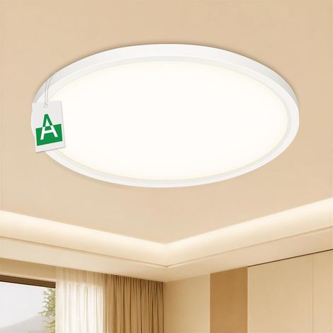 Plafonnier LED 12W, 4000K 2600LM Lampe Plafond, Rond 30CM Ultra Plat, Étanche IP54, Moderne Luminaires Intérieur pour Cuisine, Chambre, Salle de Bain, Garage (1/5)