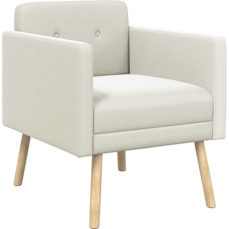 Poltrona decorativa Crema Velluto vidaXL (1/5)