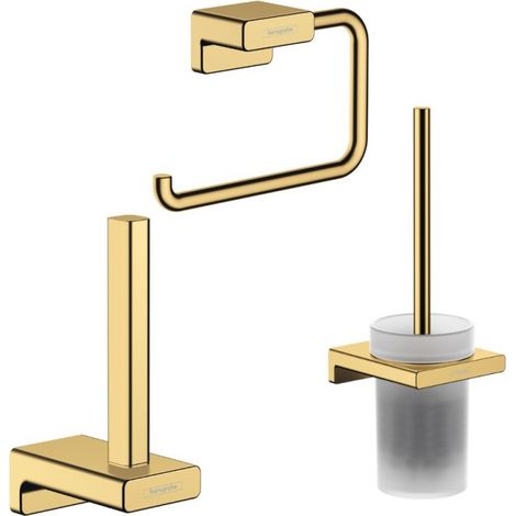HANSGROHE Escobillero AddStoris + Portarrollos + Portarrollos reserva aspecto dorado pulido