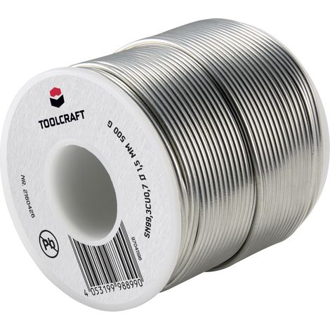 TOOLCRAFT Lötzinn, bleifrei Spule Sn99,3Cu0,7 ROL1 500 g 1.5 mm (1/3)