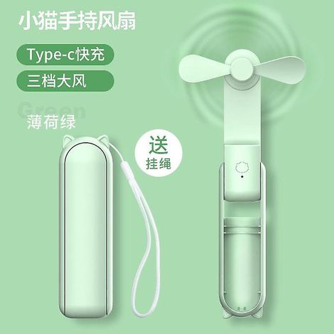 Aufladbarer Mini-Handventilator, tragbar, klein, faltbar, ideal für Studentenwohnheime, 24 Stunden Betrieb