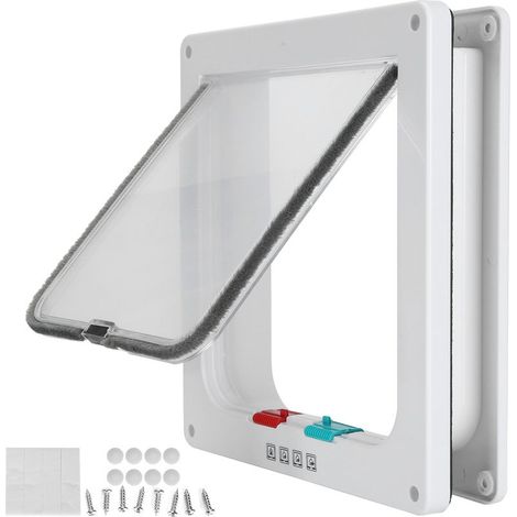 Sécurité Chat Porte Battante Plastique Petite Porte pour Animaux Domestiques Fournitures Maison Blanche M (1/5)