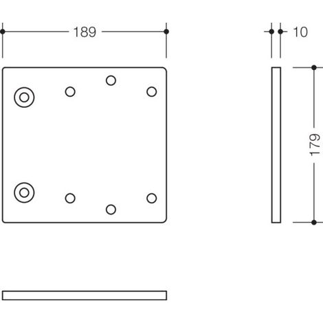 Plaque de montage HEWI S50.02.00021 S50 pour (1/2)