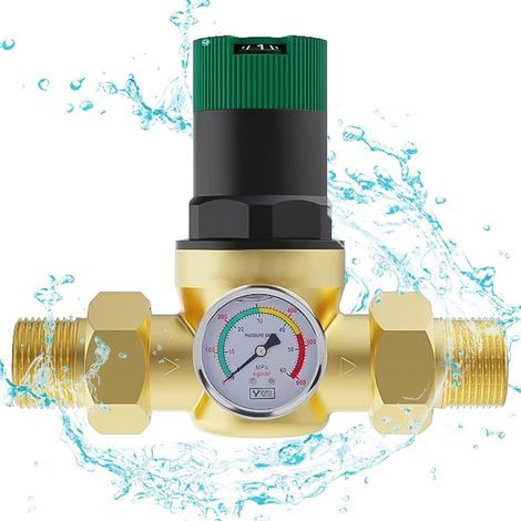 Reducteur de Pression eau 1/2 pouce, Reducteur de Pression de Pression, Réducteur de Pression d'eau pour Réguler La Pression de l'eau Dans Les Maisons, Les Bâtiments, Les Usines (1/5)