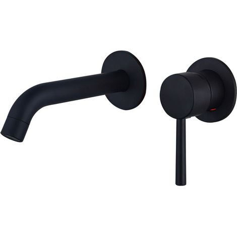 FugaFlow Eccelente Sobrado Mitigeur lavabo encastrable 2 trous partie encastrable inclus Noir mat (1/4)
