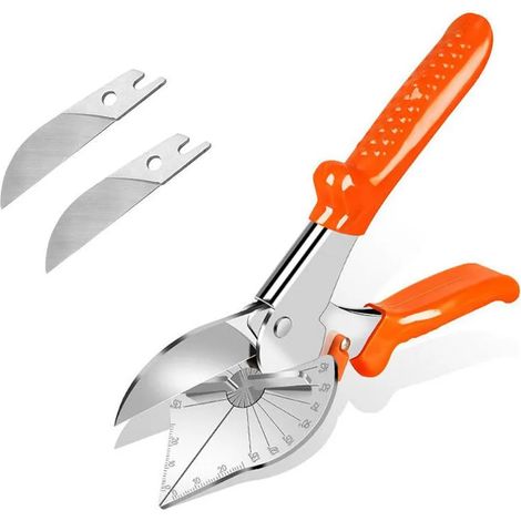 Outil de coupe à onglet manuel, ouverture de coupe de 48 mm, acier SK5, coupe de précision, réglable de 45 à 135 degrés, pour la finition intérieure et les profilés PVC. (1/5)