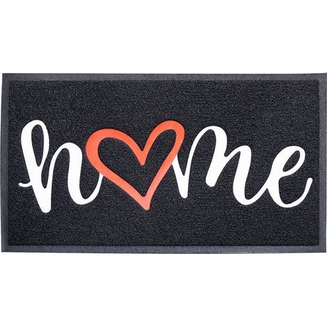 Home Paillasson pour l'extérieur et l'intérieur - Antidérapant - Lavable - Pour porte d'entrée, jardin (40 x 60 cm, noir) (1/5)