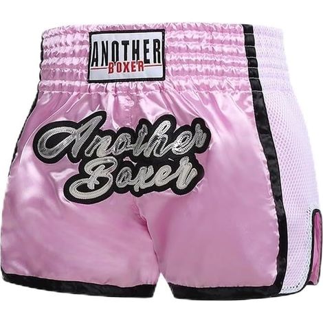 Short de boxe, MMA, Muay Thai, unisexe, respirant, taille élastique, avec motif imprimé, noir, M (1/5)