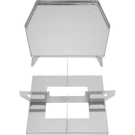 Support de poêle portable en acier inoxydable, socle pour poêle à bois de jardin avec housse, kit barbecue de camping pliable. (1/5)