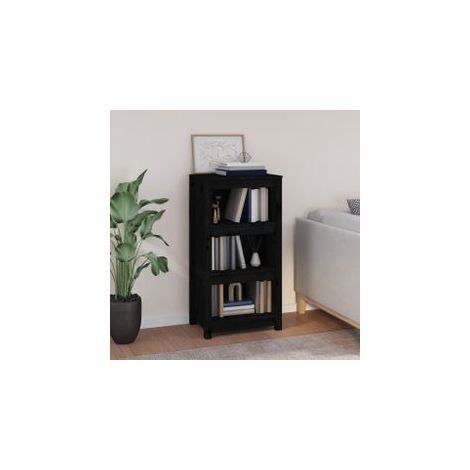 Bibliothèque Noir 50x35x97 Bois de pin massif (1/5)