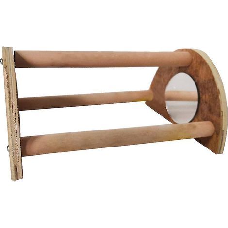 Holzstange mit Spiegel, Trainingsspielzeug für Küken, Hühnerstallzubehör (1/4)