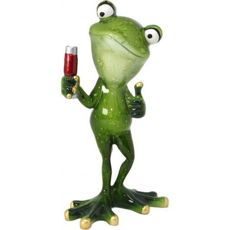 Froschfigur mit Champagner, 17 cm (1/4)