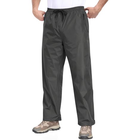 Men's Lightweight Waterproof Breathable Windproof Hiking Trousers Foldable with Zip Pockets (1/5)