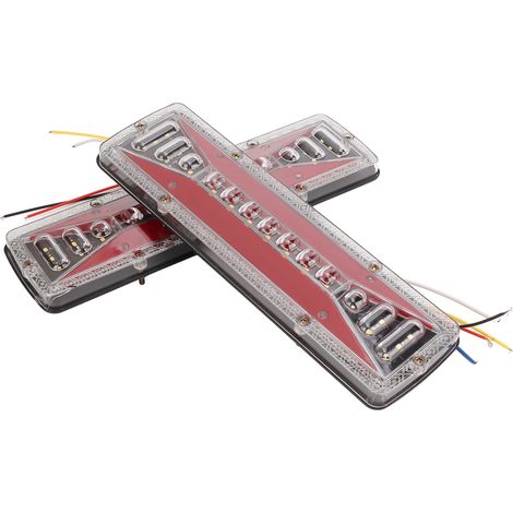 Lot de 2 feux arrière étanches IP68 24V 50000H avec feux stop, clignotants et feux de recul pour remorque et camion (1/5)