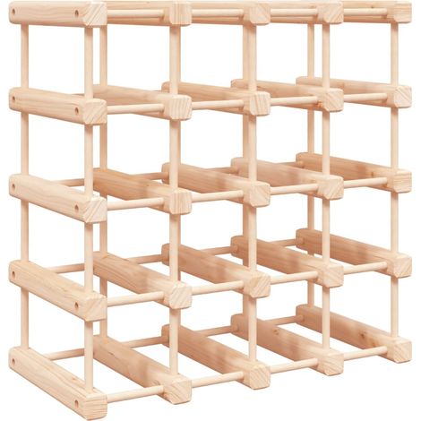 Casier range bouteilles étagère de rangement vin pour 20 bouteilles 46,5 x 23 x 46,5 cm en bois de pin DEC024396 (1/5)