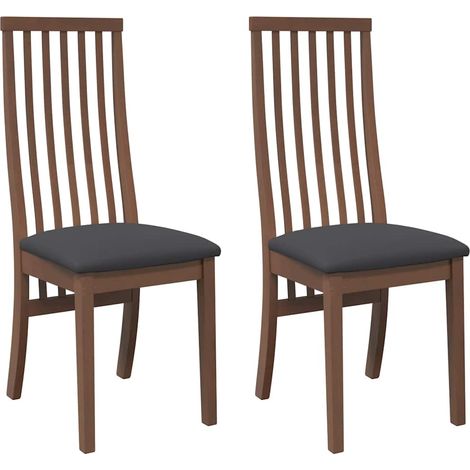 Maison Exclusive - Esszimmerstühle mit Kissen 2 Stk. Braun Massiv