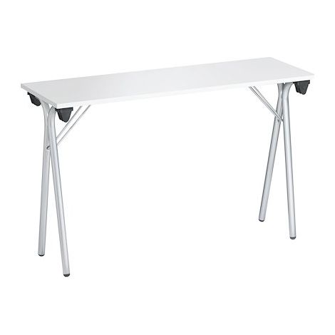 Table de formation pliante plateau gris clair L 120 x P 40 cm - piétement aluminium - Maxiburo