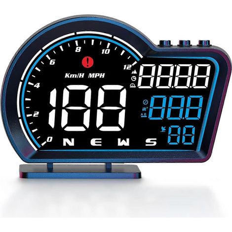 G16 GPS de voiture avec affichage tête haute (HUD), compteur de vitesse, kilométrage et horloge numérique universel (1/5)