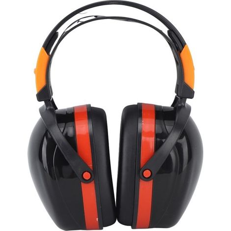 BelleRise - Casque antibruit pliable – X7 noir/rouge – Réduction du bruit 25 dB – pour jardinage, tir et travail bruyant (1/5)