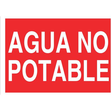 Señal de prohibición poliestireno 297x210mm, texto agua no potable.