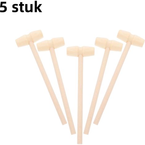 Mini marteaux en bois à tête plate pour loisirs créatifs et jouets, Naturel naturel, lot de 5 (1/5)
