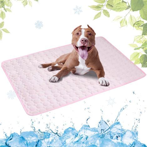 Kühlmatte für Hunde, Kühlmatte für Haustiere, Eismatte für Katzen und Hunde, 70 x 55 cm, rosa (1/5)