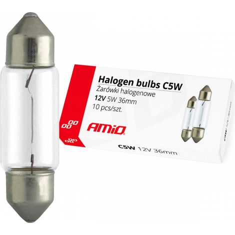 Halogenlampen C5W Soffitte 36mm 12V 10 Stück amio-01486