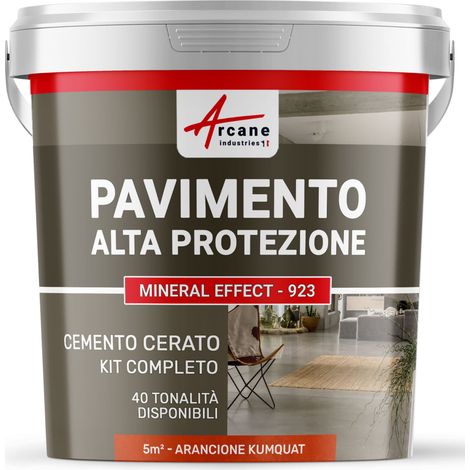 Microcemento per pavimenti interni: alta protezione - 5 m² (in 2 strati) Arancione Kumquat - ARCANE INDUSTRIES