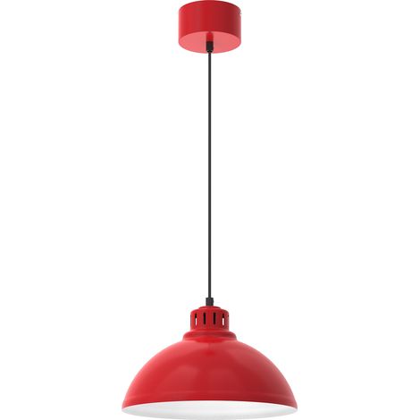 Suspension Sven métal rouge mat Ø30cm E27 15W Luminex