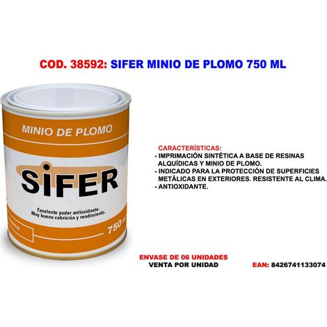 Sifer Minio au Plomb 750 ml - Peinture Technique de Haute Qualité