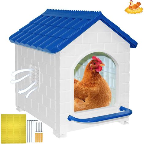Ej.Life – Nichoir pour poules pondeuses en polyéthylène haute densité – Toit en PVC – Dimensions 44x36,5x40 cm – Accès facilité avec perchoir (1/5)