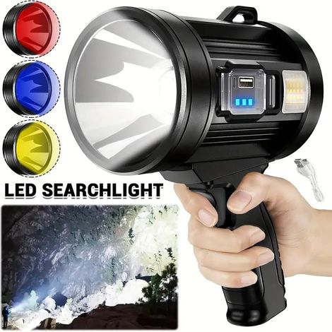 Projecteur rechargeable, Led grande lampe de solaire extérieur super lumineux, avec lampe Cob, étanche IPX5 (1/5)