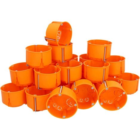 Hohlwand-Schalterdose 47 mm, orange, 25 Stück Schalterdosen & Abzweigdosen