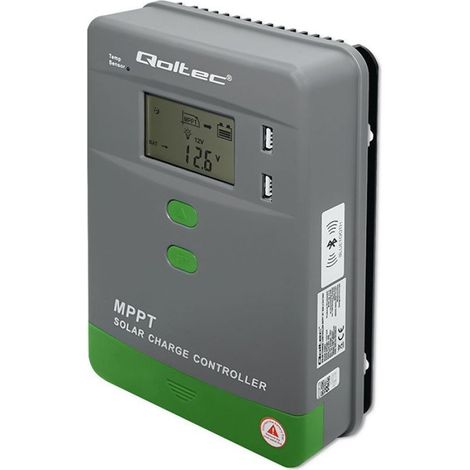 Controlador solar Qoltec mppt 10a 12v 24v bluetooth lcd