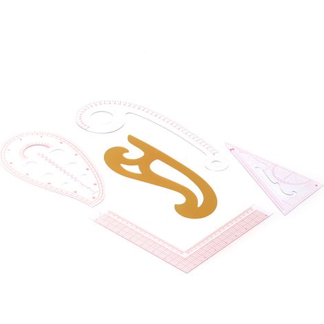 Règle de couture 5 pièces pour patronnage et modélisme de vêtements (1/5)